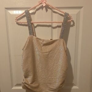 Willow Shimmering Gold Camisole with Silver Straps